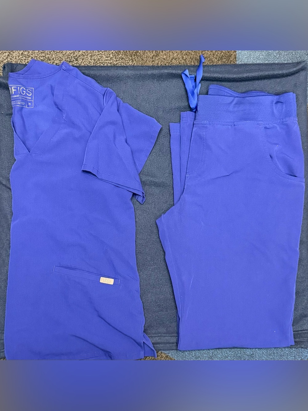 FIGS Women's Wide Leg Scrub Set in Vibrant Royal Blue